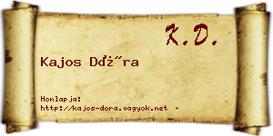 Kajos Dóra névjegykártya